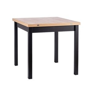POLIS rozkladací jedálenský stôl, dub Artisan / čierna