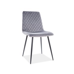 YELLOW  čalúnená stolička, šedý bluvel 14 / čierna