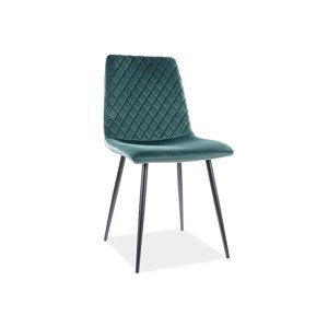 YELLOW  čalúnená stolička, zelený bluvel 78/ čierna