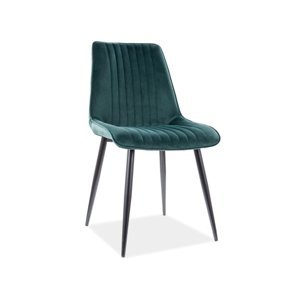 MIKE  VELVET čalúnená stolička, zelený bluvel 78 / čierna