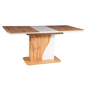 SIKILA stôl jedálenský rozkladací, dub Wotan / biela