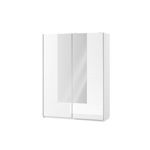 CELENE 30 dvojdverová skriňa so zrkadlom, biela/biely lesk