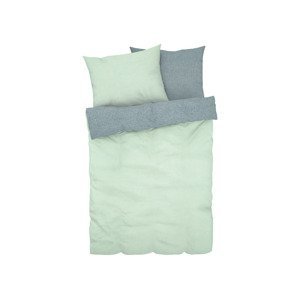 LIVARNO home Zimná obojstranná posteľná bielizeň Chambray, 200 x 220 cm (zelená)