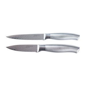 ERNESTO® Kuchynský nôž/Nôž na zeleninu z damascénskej ocele (nože na zeleninu s rukoväťou z nehrdzavejúcej ocele)