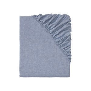 LIVARNO home Napínacia plachta Chambray, 140 – 160 x 200 cm (modrá)