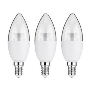 LIVARNO home LED žiarovka, 2 kusy/3 kusy (4,9 W E14 sviečka transparentná, 3 kusy)
