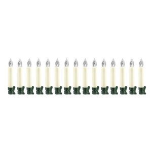 LIVARNO home Bezdrôtové LED sviečky na vianočný stromček, 15 kusov (krémová)