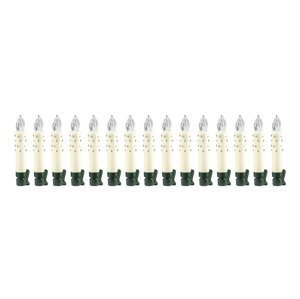 LIVARNO home Bezdrôtové LED sviečky na vianočný stromček, 15 kusov (štrasové kamienky/krémová)