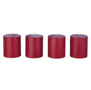 LIVARNO home Rustikálna sviečka, 4 kusy (červená)