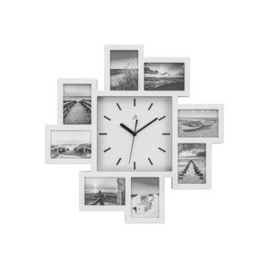 AURIOL® Nástenné hodiny s fotografiami (biela)