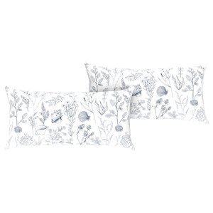 LIVARNO home Poťah na vankúš z bavlny Renforcé, 80 x 40 cm, 2 kusy (morské kvety)