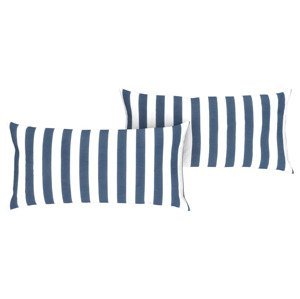 LIVARNO home Poťah na vankúš z bavlny Renforcé, 80 x 40 cm, 2 kusy (pruhy/modrá/biela)