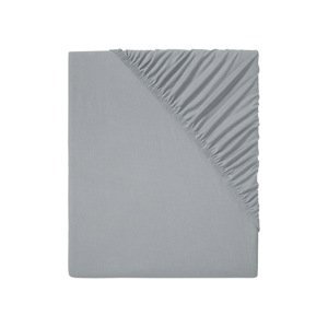 LIVARNO home Napínacia džersejová plachta, 90 – 100 x 200 cm (sivá)