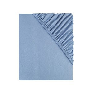 LIVARNO home Napínacia džersejová plachta, 90 – 100 x 200 cm (modrá)