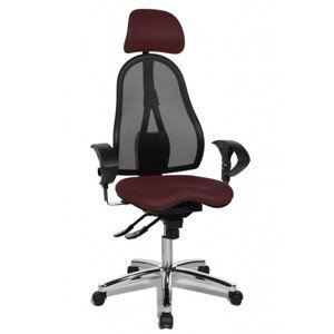 Topstar Topstar - obľúbená kancelárska stolička Sitness 45 - bordó, plast + textil + kov