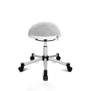 Topstar Topstar - aktivna stolička Sitness Halfball - biela, plast + textil + kov