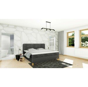 Slumberland BEDFORD - posteľ s matracom, úložným priestorom aj roštom 200 x 220 cm, celočalúnená + lamino
