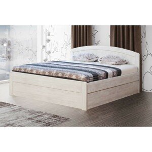 BMB MARIKA ART - masívna dubová posteľ s úložným priestorom 200 x 200 cm, dub masív