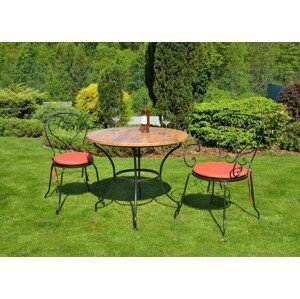 IRON-ART MONTPELIER - štvornohý záhradný stôl - stolová doska ∅ 105 cm - topalit, kov