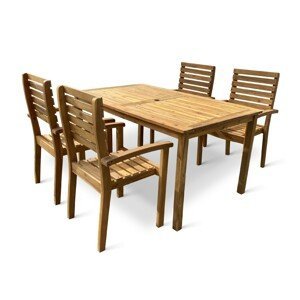 TEXIM LUC - záhradný jedálenský stôl + 4 x kreslo LUC