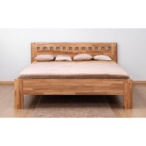 BMB ELLA MOSAIC - masívna dubová posteľ 200 x 200 cm, dub masív