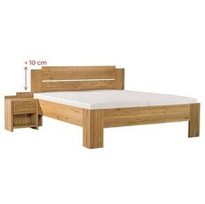 Ahorn GRADO MAX - masívna dubová posteľ so zvýšeným čelom 140 x 190 cm, dub masív