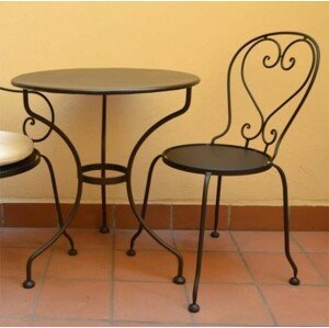 IRON-ART BRETAGNE - kovový kruhový stôl ø 80 cm - stolová doska - plech, kov