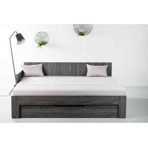Ahorn DUOVITA 90 x 200 BK laty - rozkladacia posteľ a sedačka 90 x 200 cm ľavá - dub čierny, lamino