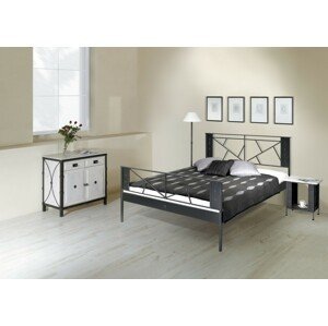 IRON-ART VALENCIA - industriálna, loftová, dizajnová, kovová posteľ 180 x 200 cm, kov