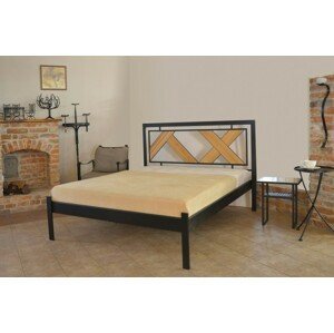 IRON-ART DOVER kanape - kovová posteľ v industriálnom štýle 140 x 200 cm, kov + drevo