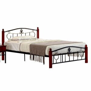Tempo Kondela Kovová posteľ s roštom, 140x200, MAGENTA