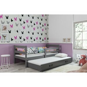 BMS Detská posteľ s prístelkou ERYK 2 FARBA: Grafit, ROZMER: 80 x 190 cm, DOPLNKOVÁ FARBA: Grafit