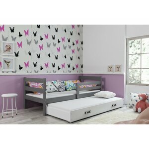 BMS Detská posteľ s prístelkou ERYK 2 FARBA: Grafit, ROZMER: 90 x 200 cm, DOPLNKOVÁ FARBA: Biela