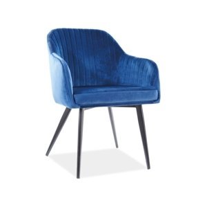 Signal Jedálenská stolička ELINA velvet FARBA: Modrá