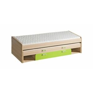 Dolmar Detská posteľ s prístelkou CORNETO L16 FARBA: Jaseň / zelená