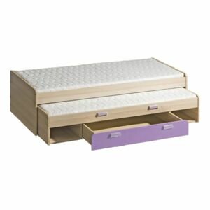 Dolmar Detská posteľ s prístelkou CORNETO L16 FARBA: Jaseň / fialová