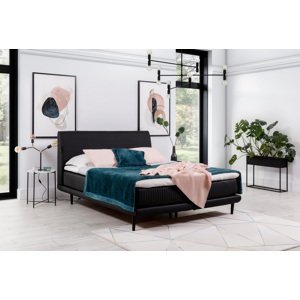 ArtElta Manželská posteľ ASTERIA | 160 x 200 cm FARBA: Čierna / Soft 11