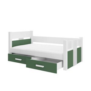ArtAdrk Jednolôžková posteľ BIBI | 80 x 180 cm FARBA: Biela / zelená