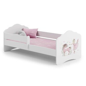 ArtAdrk Detská posteľ CASIMO | so zábranou PREVEDENIE: Balerína s jednorožcom