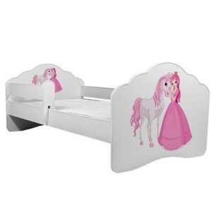 ArtAdrk Detská posteľ CASIMO | so zábranou PREVEDENIE: Princezná s koňom