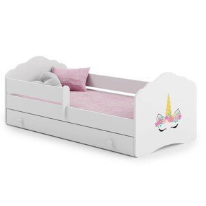 ArtAdrk Detská posteľ CASIMO | so zásuvkou a zábranou PREVEDENIE: Jednorožec