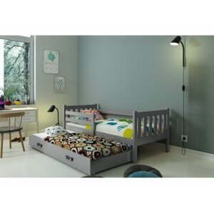 BMS Detská posteľ s prístelkou CARINO 2 FARBA: Sivá / sivá, PREVEDENIE: posteľ s prístelkou