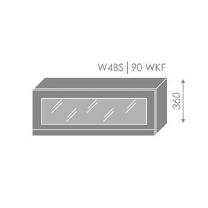 ArtExt Vrchná kuchynská skrinka Florence W4BS/90 WKF Povrchová úprava dvierok: Lesk, Farba korpusu: Grey