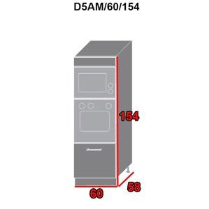 ArtExt Spodná kuchynská skrinka Platinum D5AM/60/154 FAREBNÉ PREVEDENIE DVIEROK PLATINUM: Black, FAREBNÉ PREVEDENIE KORPUSU: Lava