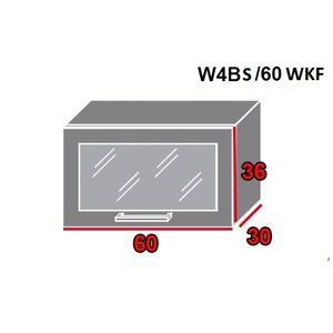 ArtExt Vrchná kuchynská skrinka Quantum W4BS/60 WKF Farba dvierok: Biely mat, FAREBNÉ PREVEDENIE KORPUSU: Grey