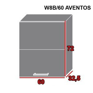 ArtExt Vrchná kuchynská skrinka Quantum W8B/60 AVENTOS Farba dvierok: Biely mat, FAREBNÉ PREVEDENIE KORPUSU: Grey