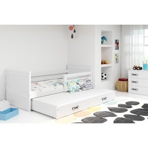 BMS Detská posteľ s prístelkou RICO 2 | 80 x 190 cm FARBA KONŠTRUKCIE: Biela, DOPLNKOVÁ FARBA: Biela