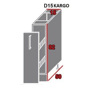 ArtExt Spodná kuchynská skrinka Tivoli D15/kargo FAREBNÉ PREVEDENIE KORPUSU: Grey, FAREBNÉ PREVEDENIE DVIEROK ICA: ICA 0123