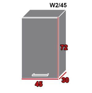 ArtExt Vrchná kuchynská skrinka Tivoli W2/45 FAREBNÉ PREVEDENIE KORPUSU: Grey, FAREBNÉ PREVEDENIE DVIEROK ICA: ICA 0132