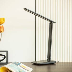 Lindby Leontina stolová LED lampa, čierna, CCT